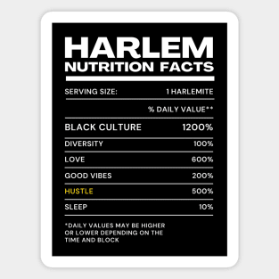 Funny Harlem Nutrition Fact Design Magnet